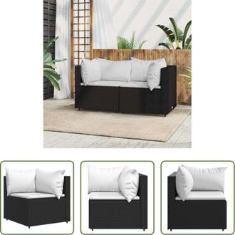 vidaXL vidaXL Rattan PE - Divano Angolare da Giardino con Cuscini in Polyrattan Nero