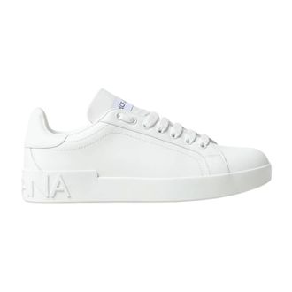 Dolce & Gabbana Sneakers, female, White, 3 UK, Leather Low-Top Trainers