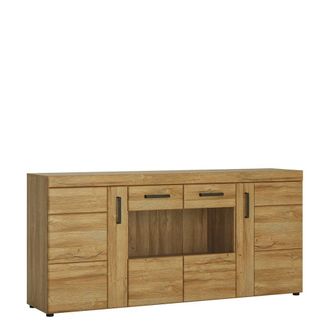 Furniture To Go Cortina 4 Door Wide Glazed Sideboard in Brown