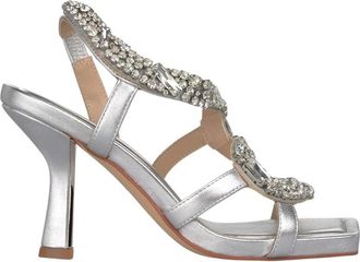 Alma En Pena Snake Heel Sandal - Dames - Sandalen met hakken - Grijs - 39 EU - Leer - Schoenen