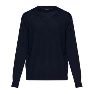 Paul & Shark Paul & Shark, Round-neck Knitwear, male, Blue, Size: 2XL Wool Sweater