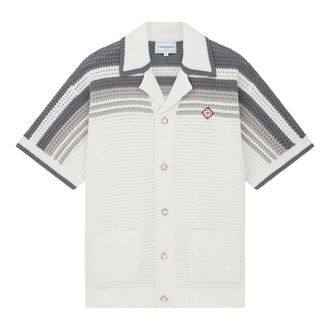 Casablanca Short Sleeve Shirts, male, Multicolor, Size: L Crochet Shirt