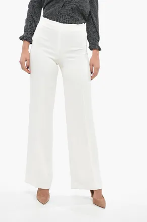 Stella McCartney Pantaloni Palazzo in Viscosa Stretch con Chiusura Nascosta Stella McCartney