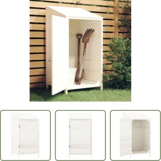 vidaXL Capanno in legno - Capanno da Giardino Bianco 55x52x112 cm Legno Massello di Abete