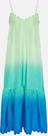 Juliet Dunn Scalloped ombre cotton midi dress
