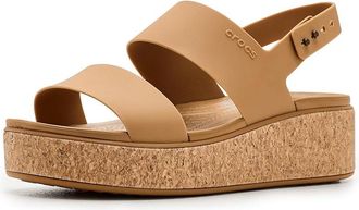 Crocs Brooklyn Cork Low Wedge Womens Sandals Umber : 11 M, Synthetic