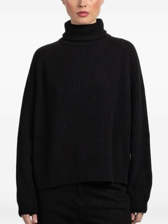 Dusan roll-neck ribbed sweater - Zwart