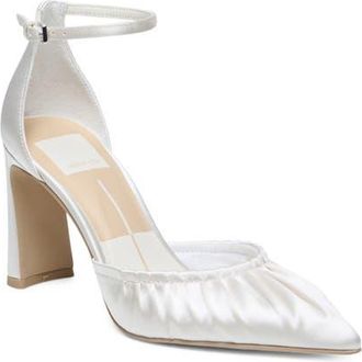 Dolce Vita Kylo Ankle Strap Pump in Ivory Satin at Nordstrom, Size 6.5