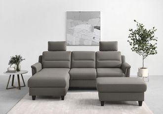 Sit&more Ecksofa »Farö L-Form« inklusive Federkern, wahlweise mit Bettfunktion und Bettkasten