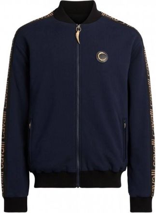 Roberto Cavalli Bomber Jacket with Logo Tape Sleeves, Size X-Small