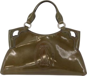 Cartier Cartier Marcello Handbag Patent Leather Khaki Patent_Leather Handbag (Pre-Owned)