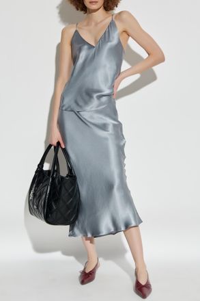Anine Bing Silk Skirt, Womens, Blue