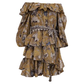 Ulla Johnson Giselle Ruffled Mini Dress in Multicolor Cotton