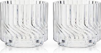 Viski Set Of 2 Zephyr Crystal Lowball Tumblers