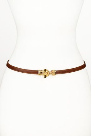 Raina Fitzgerald Buckle Leather Belt in Cognac at Nordstrom, Size Medium/large