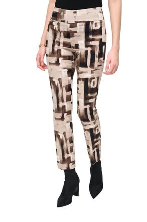 Joseph Ribkoff Slim Fit Full Length Trousers In Vanilla Multi