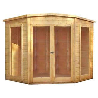Shires Barclay Shiplap Summerhouse Garden Sun Room Approx 7 x 7 Feet in Brown