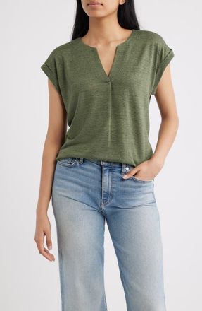 Bobeau Caty Pleat Front Knit Top in Olive Moss at Nordstrom, Size X-Large