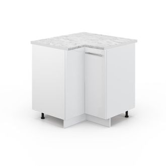 Vicco Armario De Esquina Fame-line, Blanco Alto Brillo, 80.5 Cm, Et M&aacute;rmol