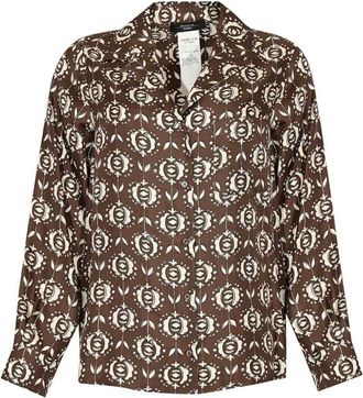 Max Mara Oncia Printed Silk Pajama Shirt