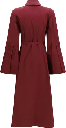 Gabriela Hearst Womens Carmina Shirtdress Bordeaux Cotton Dress