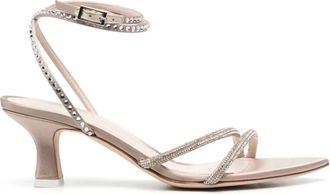 3Juin Satin Skin Sandal - Dames - Sandalen met hakken - Beige - 36 EU - Leer - Schoenen