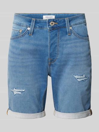 Jack & Jones Jack & Jones Regular Fit Jeansshorts im Used-Look Modell RICK in Blau, Gr&ouml;&szlig;e S