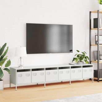 Berkfield Home TV Cabinet White 202x39x43.5 cm Cold-rolled Steel