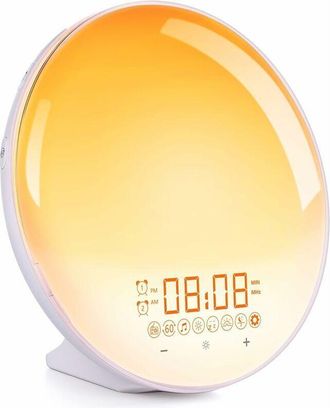 OEM Despertador Con Luz, Radio Despertador Matutino Con Efectos De Luz, Sensor De Brillo De 20 Niveles, Funci&oacute;n T&aacute;ctil, Fototerapia Con Despertador, Despe