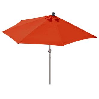 Hhg Nunca Usado] Sombrilla De Media Ca&ntilde;a Parla, Sombrilla De Balc&oacute;n, Poli&eacute;ster/aluminio Uv 50+ 3kg, 300cm Terracota Sin Soporte