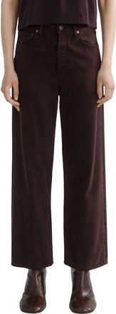 A Gold E Ren High Waist Wide Leg Jeans in Sloe Berry Dk Berry Brown at Nordstrom, Size 26