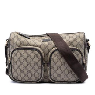 Gucci Pre-owned Gucci GG Supreme Double Pocket Crossbody Unisex T7HX2T8ZASL3QUDM