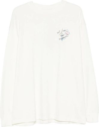 Dr&ocirc;le de Monsieur Slogan-print Long-sleeves T-shirt