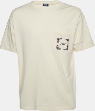 Kith Beige Floral Logo Embroidered Jersey Pocket T-Shirt