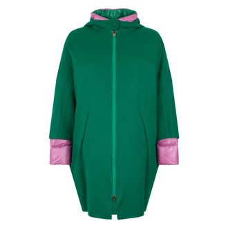Herno Parkas, female, Green, Size: M 2-in-1 Double Wool and Reversible Nylon Ultralight Parka