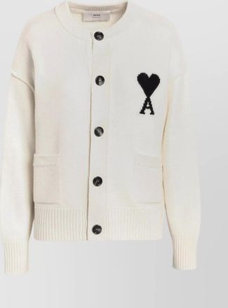 Ami wool crewneck cardigan