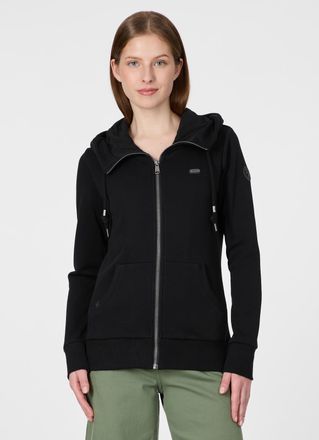 Ragwear Sweatjacke RAGWEAR NESKIA ZIP A, Damen, Gr. XXL, schwarz, Sweatware, Obermaterial: 70% Baumwolle, 30% Polyester, unifarben, normal, Rundhals, Sweatjac