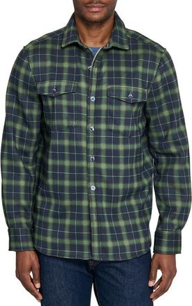 ConStruct Plaid Shirt Jacket in Navy/green at Nordstrom, Size Xx-Large