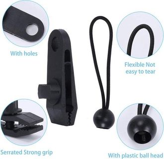 OEM Abrazadera Para Lona - Abrazaderas Para Lona - 10 Clips Para Lona - Abrazaderas Para Lona - Lona - Abrazaderas - Clips Para Lona - Negro