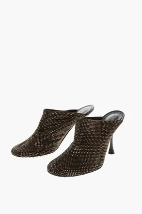Bottega Veneta Round-Toe Mules COURTNEY with All-Over Rhinestones, 9cm Heel Bottega Veneta