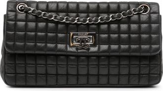 Chanel Pre-owned Womens 255 Reissue Flap Bag Leather - Black - One Size