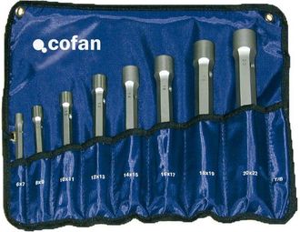 cofan Cofan Juego De 12 Llaves De Tubo, Juegos De Llaves De Tubo De Doble Boca Totalmente Huecas, En Juegos De 8 Y 12 Piezas. Llaves Fabricadas En Acero Al 