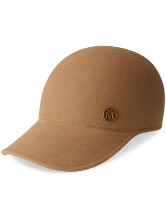 Maison Michel Cappello da baseball Tiger con placca logo - Marrone