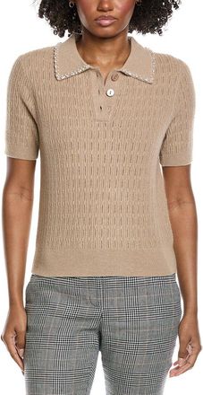 Elie Tahari Collar Rib Cashmere Polo Sweater