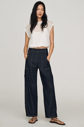 Maeve Painters Mid-Rise Tapered Jeans