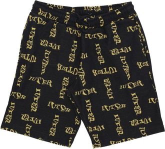 Iuter Zwarte Golvende Jacquard Korte Broek - Heren - Korte Broeken - Zwart - S - Katoen - Korte Broeken