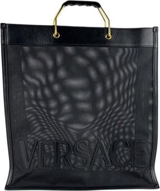 Versace Leather Handbag Tote Bag (Pre-Owned)