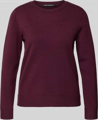 Betty Barclay Strickpullover mit gerippten Abschl&uuml;ssen in Bordeaux, Gr&ouml;&szlig;e 36