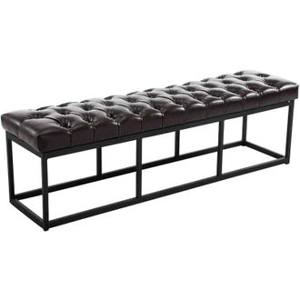 Clp Clp - Taburete Pie De Cama Amun Con Base En Negro Marr&oacute;n 150 Cm