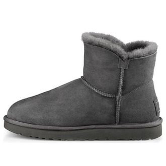 UGG (WMNS) UGG Mini Bailey Button Bling Mid Tops Fleece Lined Gray 1016554-GREY